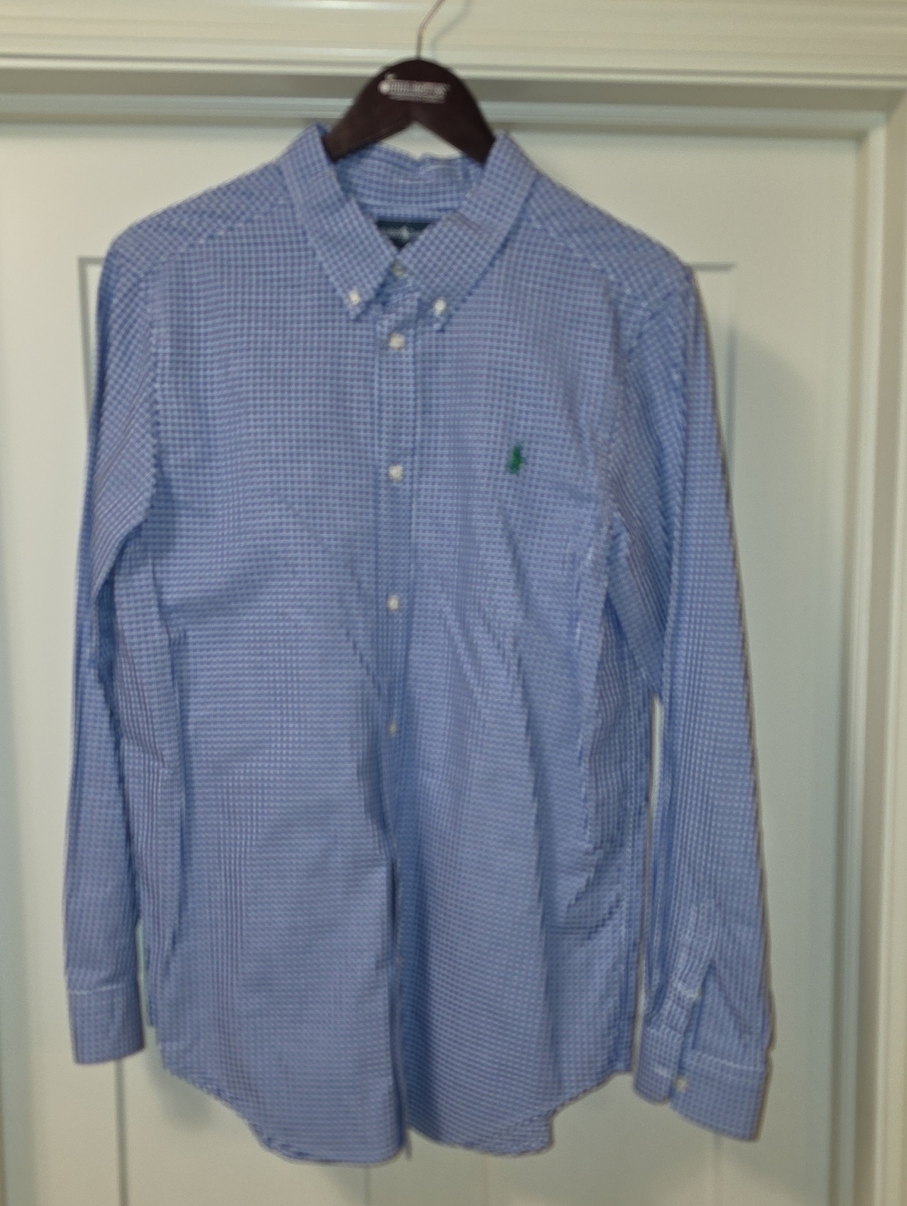 Great Condition Boys Ralph Lauren Blue and White Button-Down Shirt